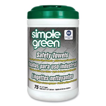 PRODUCTS | Simple Green 3810000613351 10 in. x 11 3/4 in. 1-Ply Safety Towels - Unscented (75/Canister)