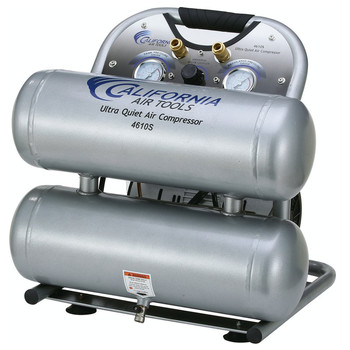 PRODUCTS | California Air Tools 4610S 1 HP 4.6 Gallon Ultra Quiet and Oil-Free Steel Tank Twin Stack Air Compressor