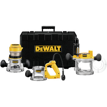 PRODUCTS | Dewalt DW618B3 120V 12 Amp Brushed 2-1/4 HP Corded Three Base Router Kit