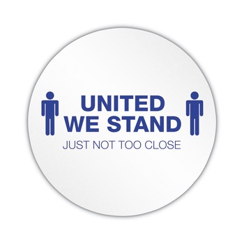 PRODUCTS | Deflecto 20 in. Diameter United We Stand Personal Spacing Discs - White/Blue (6/Pack)