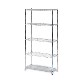 PRODUCTS | Alera 36 in. W x 14 in. D x 72 in. H Five-Shelf Residential Wire Shelving - Silver
