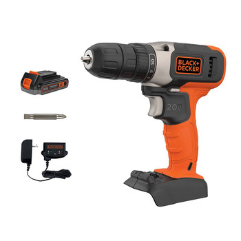 DRILL DRIVERS | Black & Decker BCD702C1 20V MAX Brushed Lithium-Ion 3/8 in. Cordless Drill Driver Kit (1.5 Ah)