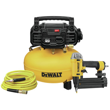 PRODUCTS | Dewalt DWFP1KIT 18 Gauge 2-1/8 in. Pneumatic Brad Nailer and 0.9 HP 6 Gallon Oil-Free Pancake Compressor Combo Kit