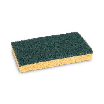 PRODUCTS | Boardwalk 20/Carton 3.6 in. x 6.1 in., 0.75 in. Thick, Individually Wrapped, Medium Duty Scrubbing Sponge - Yellow/Green