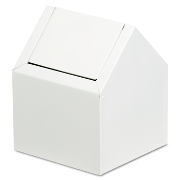 PRODUCTS | HOSPECO 2201 Double Entry Swing Top Floor Receptacle - Metal, White