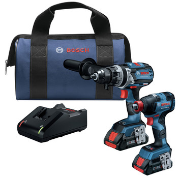 PRODUCTS | Factory Reconditioned Bosch 18V Brute Tough Connected-Ready EC Brushless Li-Ion 1/2 in. Cordless Hammer Drill Driver / 1/4  / 1/2 in. 2-In-1 Impact Driver Combo Kit (4 Ah)
