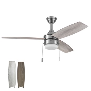 PRODUCTS | Honeywell 48 in. Pull Chain Ceiling Fan with Color Changing LED Light - Brushed Nickel
