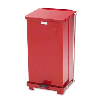 PRODUCTS | Rubbermaid Commercial 6.5 gal. Defenders Heavy-Duty Steel Step Can - Red