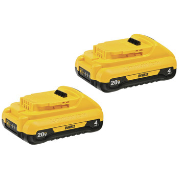 BATTERIES AND CHARGERS | Dewalt (2) 20V MAX 4 Ah Compact Lithium-Ion Batteries