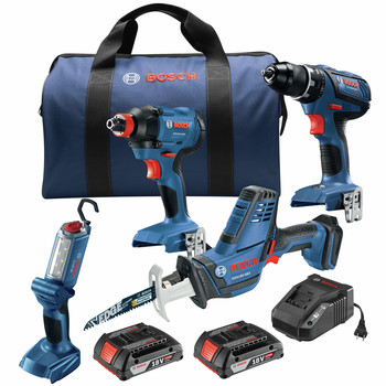 PRODUCTS | Factory Reconditioned Bosch GXL18V-496B22-RT 18V Lithium-Ion Cordless 4-Tool Combo Kit (2 Ah)