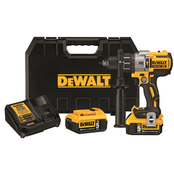 DRILLS | Dewalt 20V MAX XR Brushless Lithium-Ion 1/2 in. Cordless 3-Speed Hammer Drill Driver Kit with 2 Batteries (5 Ah)