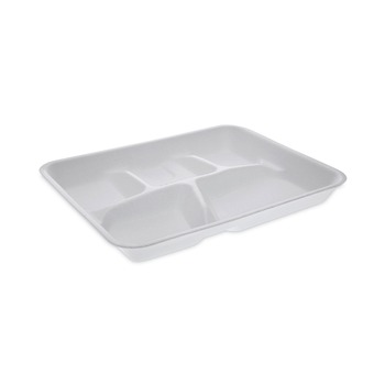 PRODUCTS | Pactiv Corp. YTH10500SGBX 5 Compartment 8.25 in. x 10.5 in. x 1 in. Foam School Trays - White (500/Carton)