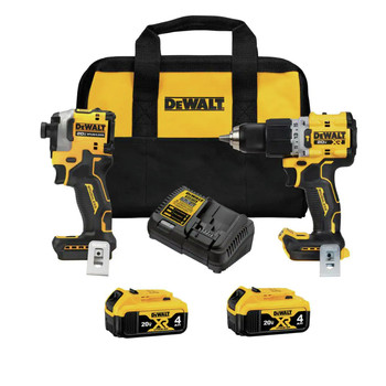 PRODUCTS | Dewalt 20V MAX XR Brushless Lithium-Ion 1/2 in. Cordless Hammer Driver Drill and 1/4 in. Atomic Impact Driver Combo Kit with (2) 4 Ah Batteries