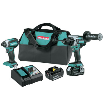 COMBO KITS | Makita XT291M 18V LXT Brushless Lithium-Ion 1/2 in. Cordless Hammer Driver Drill / Impact Driver Combo Kit with 2 Batteries (4 Ah)