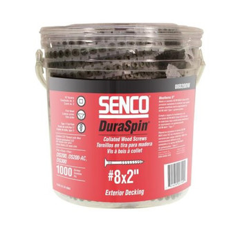 PRODUCTS | SENCO 08D200W 8-Gauge 2 in. Exterior Collated Decking Screw (1,000-Pack)