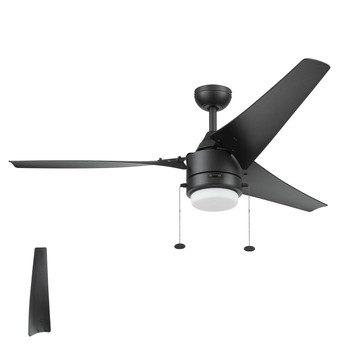 PRODUCTS | Honeywell 56 in. Pull Chain Contemporary Wet Rated Outdoor LED Ceiling Fan with Light - Matte Black