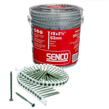 FASTENERS | SENCO 08D250W 8-Gauge 2-1/2 in. Exterior Collated Decking Screw (800-Pack)