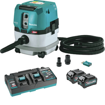 PRODUCTS | Makita GCV02PMU 40V max XGT Brushless Lithium-Ion 2.1 Gallon Cordless AWS HEPA Filter Dry Dust Extractor Kit (4 Ah)