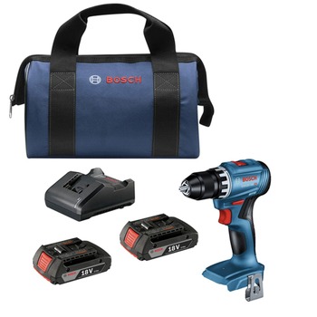 DRILL DRIVERS | Bosch GSR18V-400B22 18V Brushless Lithium-Ion 1/2 in. Cordless Compact Drill Driver Kit with 2 Batteries (2 Ah)