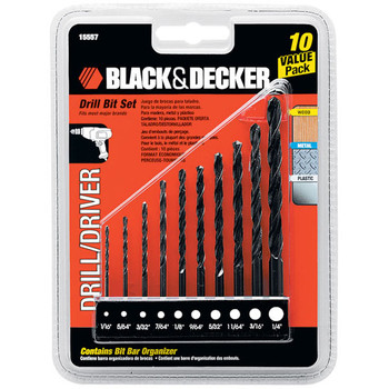 Black & Decker 15557 10-Piece Drill Bit Set Black & Decker 15557 10-Piece Drill Bit Set