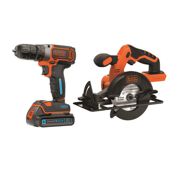 Black & Decker BDCDDBT120CS SMARTECH 20V MAX Lithium-Ion Drill Driver and Circular Saw Combo Kit