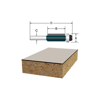 Bosch 85216MC 1/2 in. x 1 in. Laminate Flush Trim Carbide-Tipped Router Bit Bosch 85216MC 1/2 in. x 1 in. Laminate Flush Trim Carbide-Tipped Router Bit