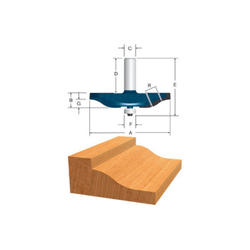 Bosch 85640MC 3-3/8 in. x 9/16 in. Ogee Raised Panel Carbide-Tipped Router Bit Bosch 85640MC 3-3/8 in. x 9/16 in. Ogee Raised Panel Carbide-Tipped Router Bit