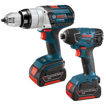 Bosch CLPK221-180 18V Cordless Lithium-Ion 1\/2 in. Hammer Drill and Impact Driver Combo Kit