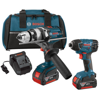 Bosch CLPK222-181 18V 4.0 Ah Cordless Lithium-Ion Brute Tough Hammer Drill and Hex Impact Driver Combo Kit