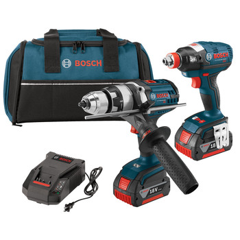 Bosch CLPK224-181 18V Cordless Lithium-Ion 1\/2 in. Hammer Drill and Socket Ready Impact Driver