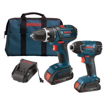 Bosch CLPK232-181 18V 2.0 Ah Cordless Lithium-Ion 1\/2 in. Drill Driver and Impact Driver Combo Kit