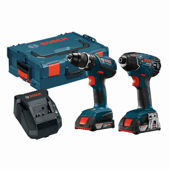 Bosch CLPK232A-181L 18V 2.0 Ah Cordless Lithium-Ion Drill and Impact Driver Combo Kit with L-BOXX