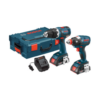 Bosch CLPK233-181L Compact Tough 18V Cordless Lithium-Ion Brushless Drill Driver & Impact Driver Combo Kit Bosch CLPK233-181L Compact Tough 18V Cordless Lithium-Ion Brushless Drill Driver & Impact Driver Combo Kit