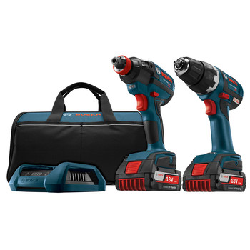 Bosch CLPK233WC-02 18V Cordless Lithium-Ion Brushless Drill Driver and Impact Driver Combo with Wireless Charger