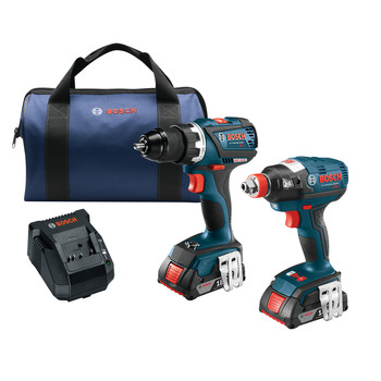 Bosch CLPK238-181 18V 2.0 Ah Cordless Lithium-Ion EC Brushless Impact Driver and Drill Driver Combo Kit