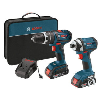 Bosch CLPK244-181 18V Cordless Lithium-Ion 1\/2 in. Hammer Drill and Impact Driver Combo Kit