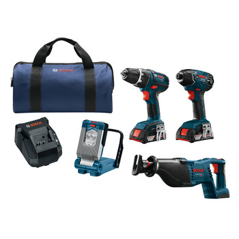 Bosch CLPK495-181 18V 2.0 Ah Cordless Lithium-Ion 4-Tool Combo Kit Bosch CLPK495-181 18V 2.0 Ah Cordless Lithium-Ion 4-Tool Combo Kit