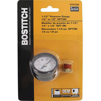 Bostitch BTFP72328 1-1/2 in. Pressure Gauge with 1/8 in. with NPT Male Thread Bostitch BTFP72328 1-1/2 in. Pressure Gauge with 1/8 in. with NPT Male Thread
