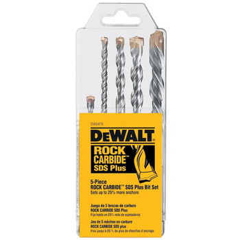Dewalt DW5470 5-Piece Rock Carbide and SDS-plus Drill Bit Set Dewalt DW5470 5-Piece Rock Carbide and SDS-plus Drill Bit Set