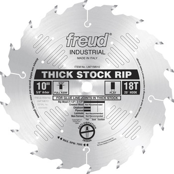 Freud LM71M010 10 in. 18 Tooth Thick Stock Rip Saw Blade Freud LM71M010 10 in. 18 Tooth Thick Stock Rip Saw Blade