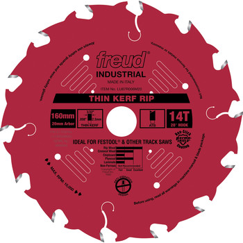 Freud LU87R006M20 160mm 14 Tooth Thin Kerf Rip Saw Blade Freud LU87R006M20 160mm 14 Tooth Thin Kerf Rip Saw Blade