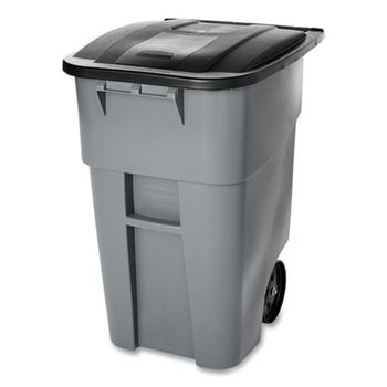 Rubbermaid 9W27GY Brute 50-Gallon Square Plastic Rollout Container (Gray) Rubbermaid 9W27GY Brute 50-Gallon Square Plastic Rollout Container (Gray)