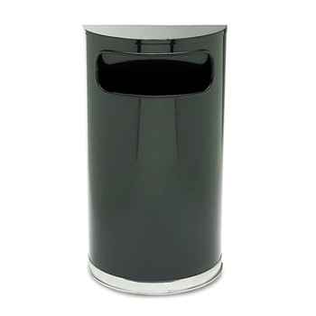 Rubbermaid SO820BPL 9 Gal. European/Metallic Series Half-Round Receptacle (Black) Rubbermaid SO820BPL 9 Gal. European/Metallic Series Half-Round Receptacle (Black)