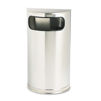 Rubbermaid SO8SSSPL 9 Gal. European/Metallic Series Half-Round Receptacle (Satin Stainless) Rubbermaid SO8SSSPL 9 Gal. European/Metallic Series Half-Round Receptacle (Satin Stainless)