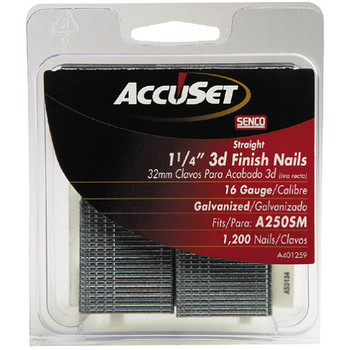 SENCO A401259 16-Gauge 1-1/4 in. Straight Strip Finish Nails (1,200-Pack) SENCO A401259 16-Gauge 1-1/4 in. Straight Strip Finish Nails (1,200-Pack)