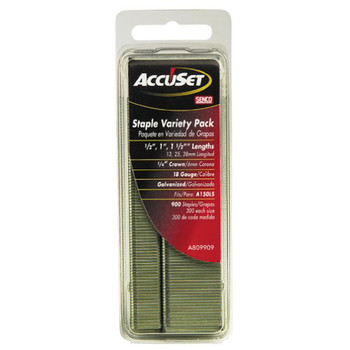 SENCO A809909 18-Gauge 1/4 in. x 1/2 in. - 1-1/2 in. Electro-Galvanized Finish Staples Variety Pack (900-Pack) SENCO A809909 18-Gauge 1/4 in. x 1/2 in. - 1-1/2 in. Electro-Galvanized Finish Staples Variety Pack (900-Pack)