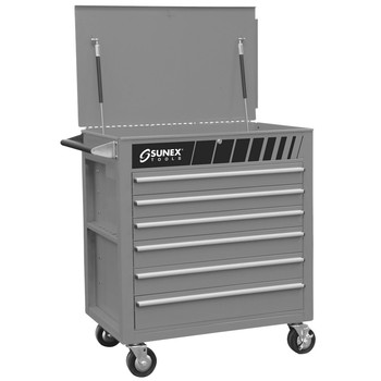 Sunex Tools 8057S Premium Silver Full Drawer Service Cart Sunex Tools 8057S Premium Silver Full Drawer Service Cart