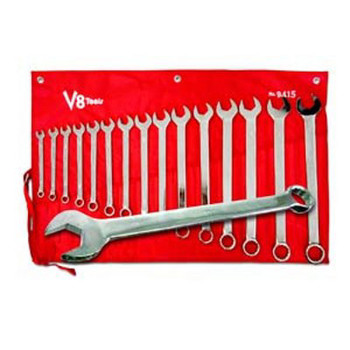 V8 Tools 9415 15-Piece Long Pattern SAE Combo Wrench Set V8 Tools 9415 15-Piece Long Pattern SAE Combo Wrench Set