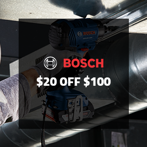 $20 off $100 on select Bosch Products