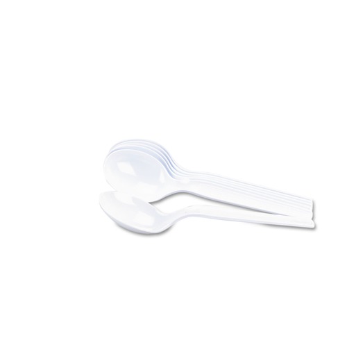 Cutlery | Dixie SM207 Heavy Mediumweight Plastic Cutlery Soup Spoon - White (100-Piece/Box) image number 0